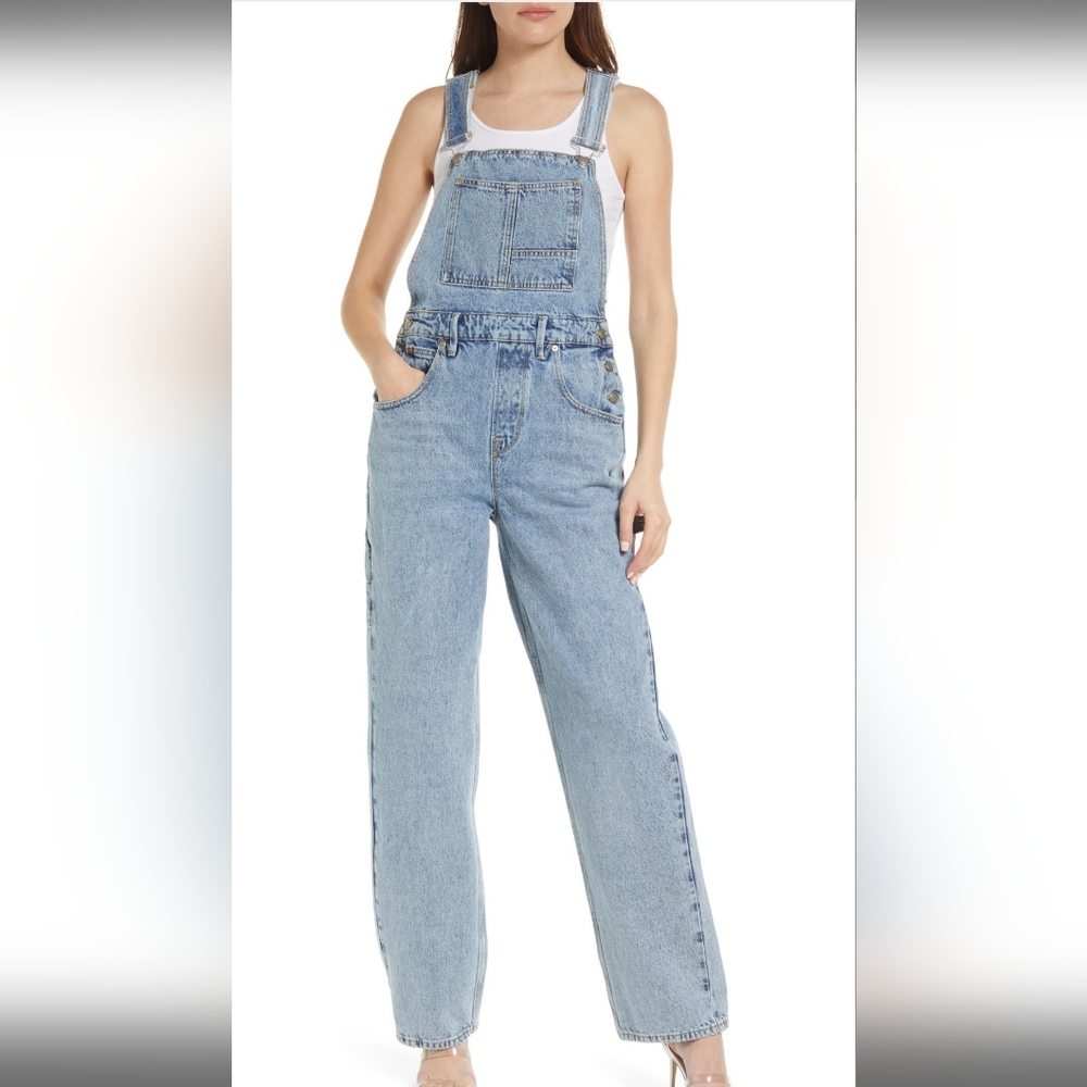 Good American Good '90s Denim Overalls
